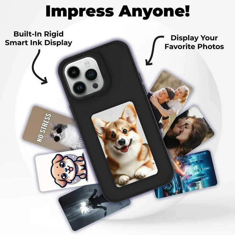 DIY E Ink Screen Smart Display phone case for iPhone 15 NFC at will switch pattern iPhone14/13pro max