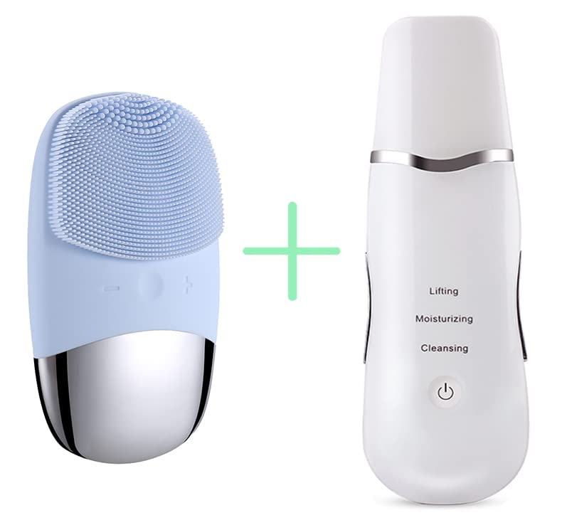 Rechargeable Ultrasonic Facial Skin Scrubber White 20cm