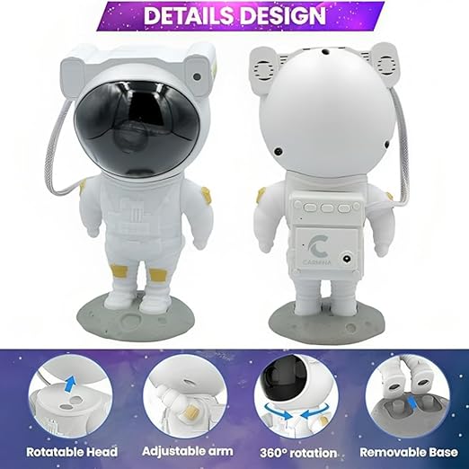 Galaxy Astronaut Star Projector, 360° Adjustable Design Baby Bedroom, Parties, and Game Rooms, USB Projector